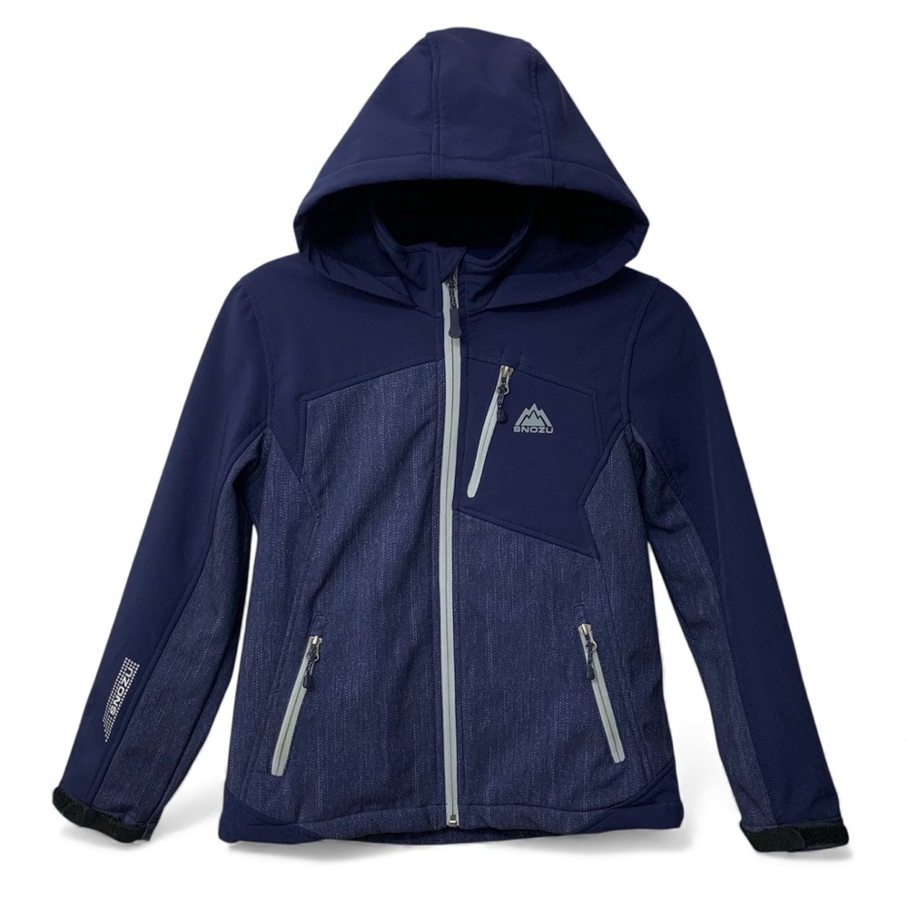 Snozu Kids' Full-Zip Softshell Hooded Jacket Outdoor Water-resistant Coat size M